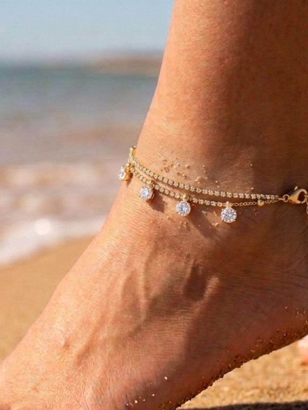 3/$40! Dainty Gold Layered Anklet | 14k Gold Plated Water Resistant Summer
